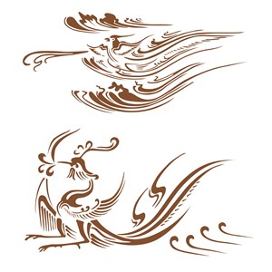 传统中国风古典纹样凤吉祥图案矢量素材