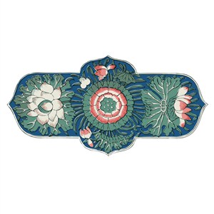 中式傳統花紋粉彩金地蓮花紋矢量素材