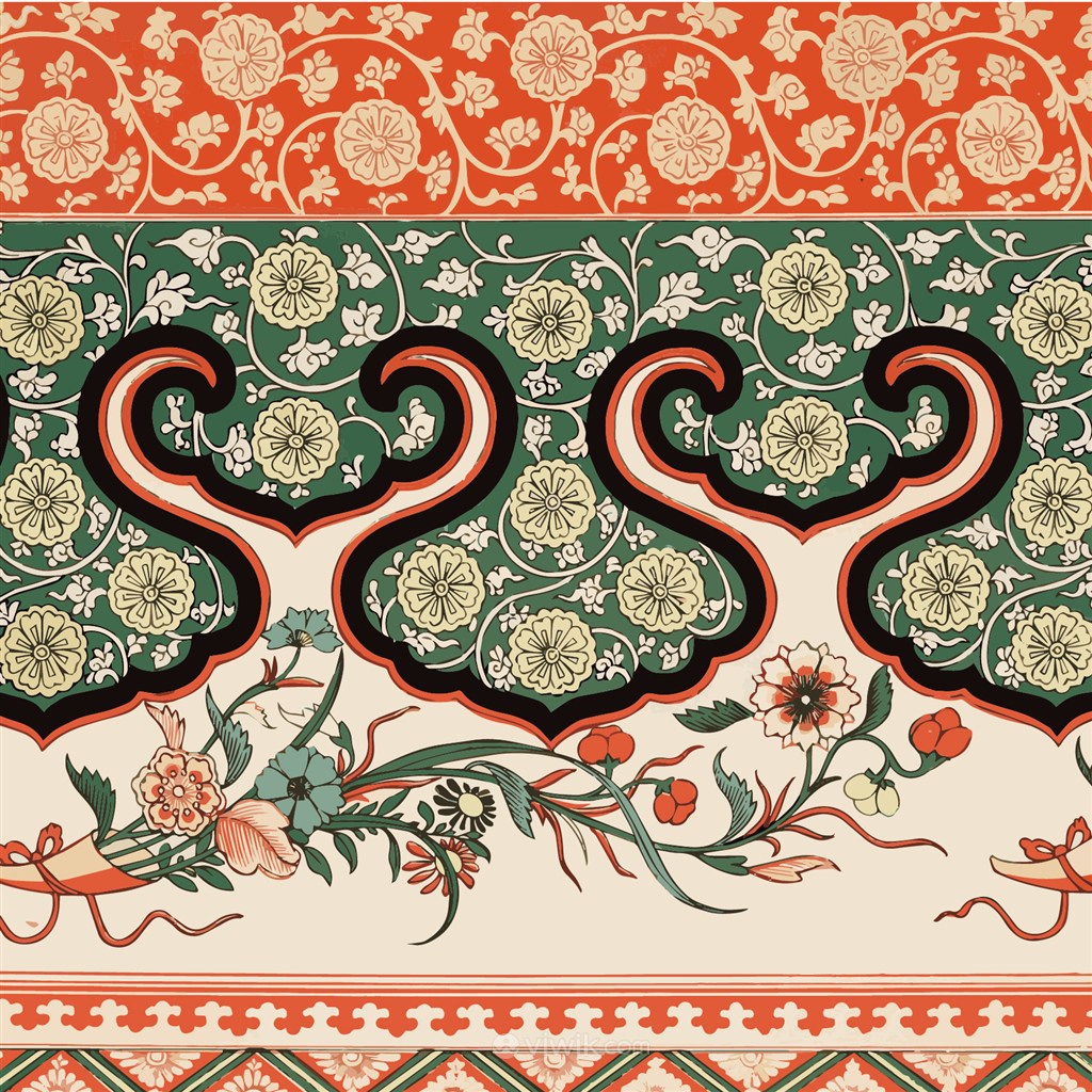 中式传统花纹底纹矢量素材
