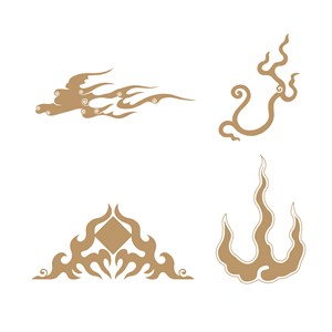 4种经典中式传统火纹图案矢量素材