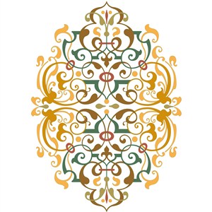 金色中世纪古典维多利亚花纹矢量素材