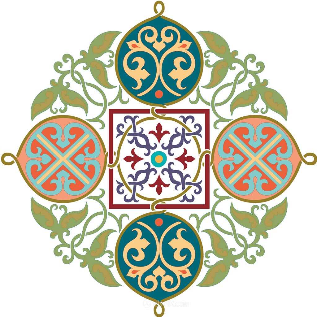 中世纪古典花纹俄罗斯矢量花纹素材