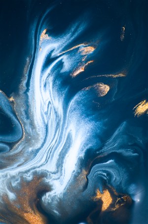 深色白色瀑布金箔蓝色系大理石背景图片