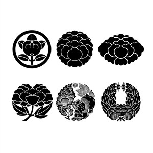日式和風矢量花卉素材吉祥花紋