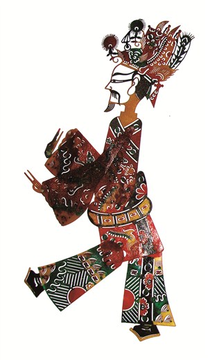 走路舞手的男子皮影戏中国风图片