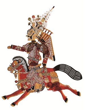 骑着马的男子皮影戏中国风图片
