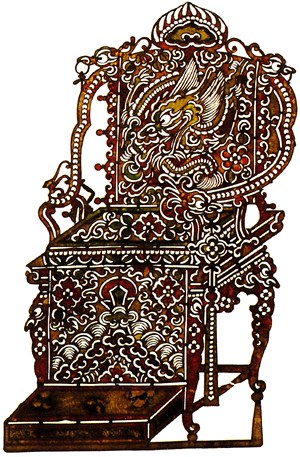 龙雕刻背景椅子皮影戏中国风图片