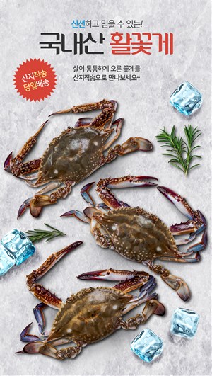 精美螃蟹大闸蟹海鲜美食广告海报模板
