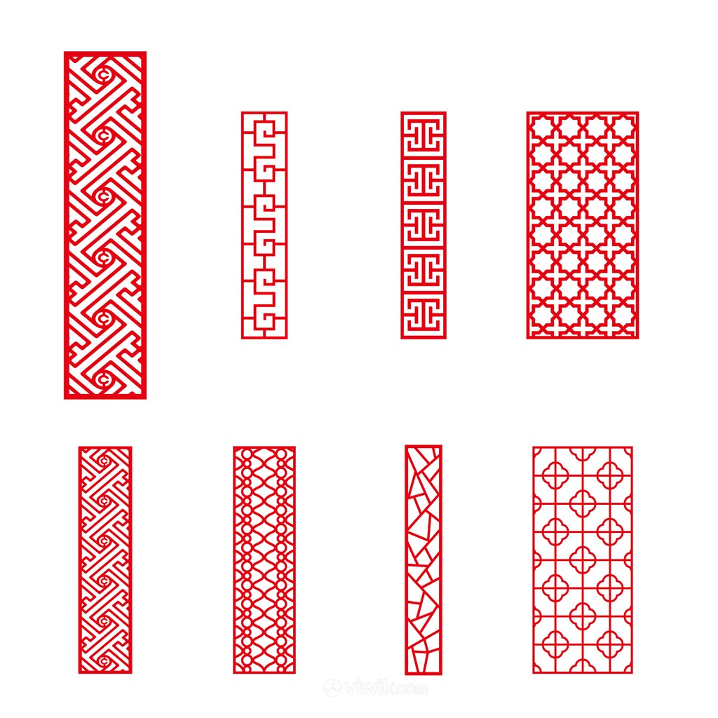 中式传统连续图案纹样吉祥喜庆图案中式门窗矢量素材