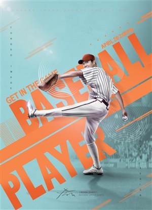 棒球比赛广告海报模板