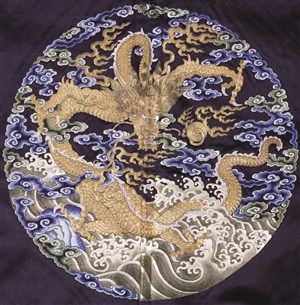 古代龙凤刺绣中国风图片