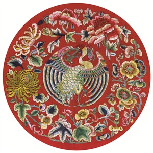 紅色鳳凰古代龍鳳刺繡中國風圖片