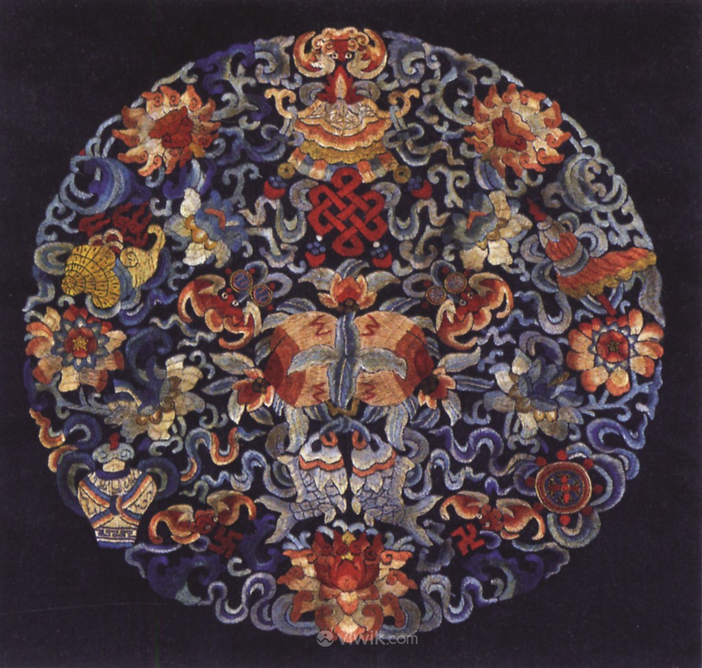 墨色古代龙凤刺绣中国风图片