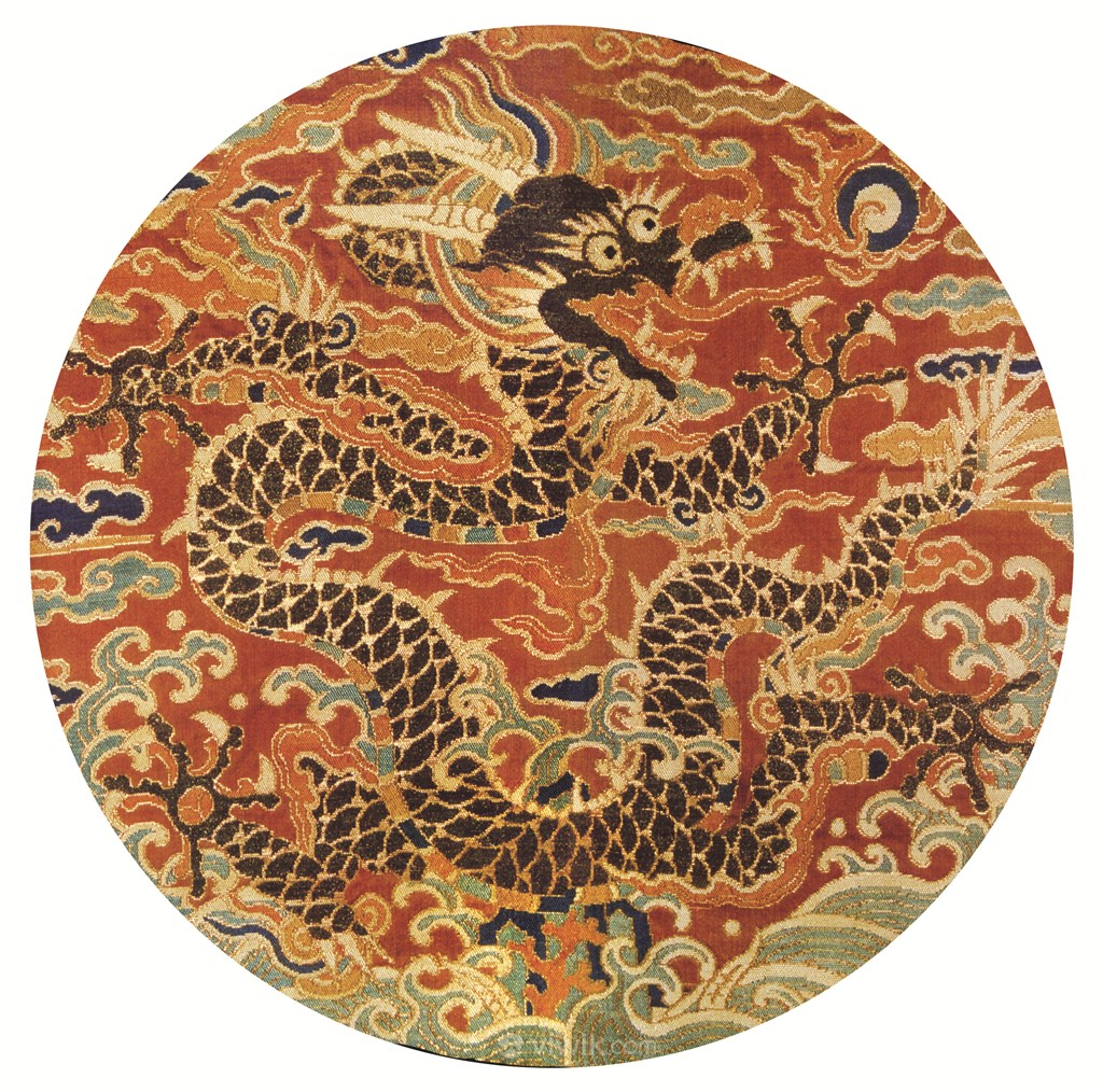 火龙古代龙凤刺绣中国风图片