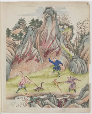 古代开山耕种制茶茶艺场景绘画图片