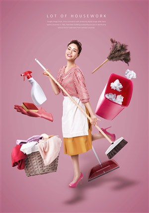 家庭婦女美女生活日用品促銷廣告海報模板