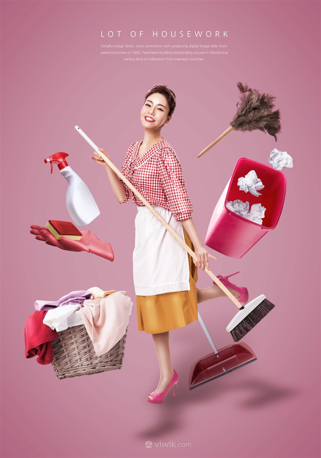 家庭妇女美女生活日用品促销广告海报模板