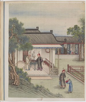 古代官员茶艺制茶贸易场景绘画图片