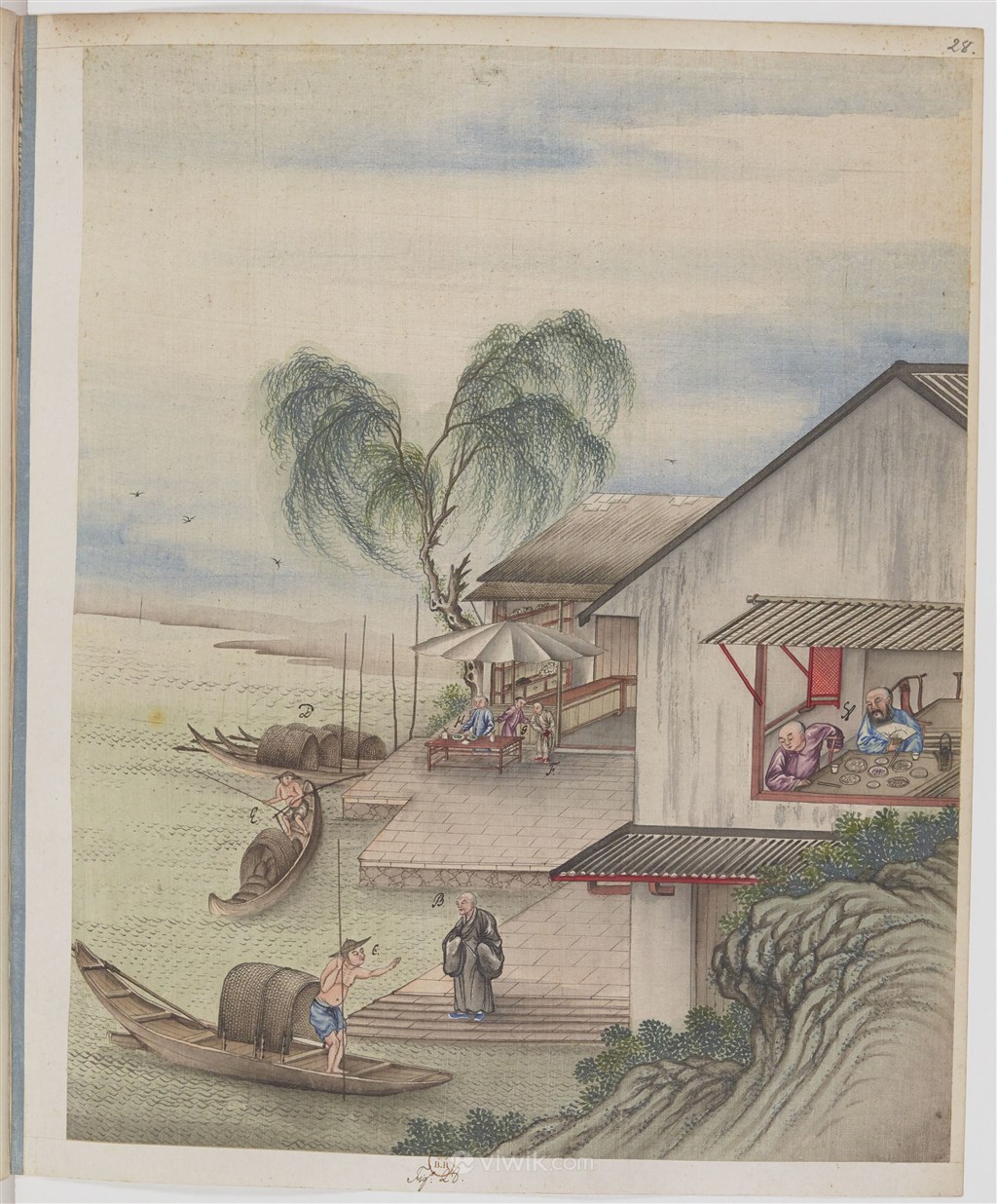 古代制茶贸易场景绘画图片