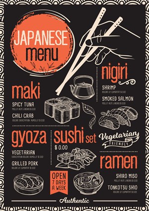 日式寿司店菜单菜谱设计模板
