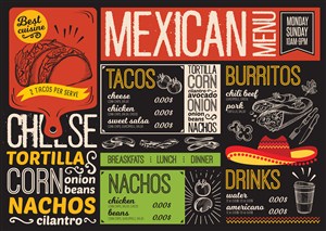 异域风味墨西哥餐厅菜单设计模板