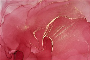 粉红花瓣玫瑰层次金粉水彩晕染画芯背景图片