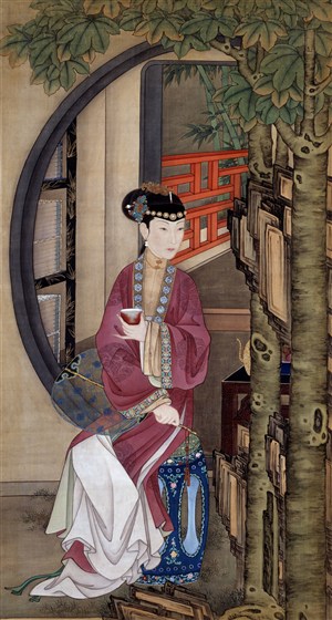 清朝雍正十二美人图绘画图片