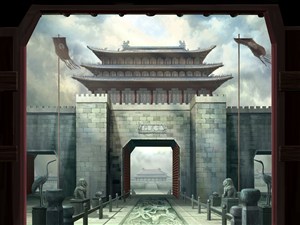 中国风手绘玄武门CG原画绘画图片