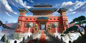 中国风CG辉煌皇宫宫殿原画绘画图片