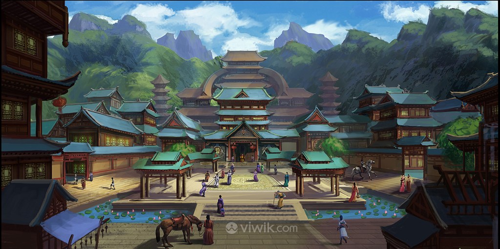 中国风CG原画古代人民生活环境绘画图片