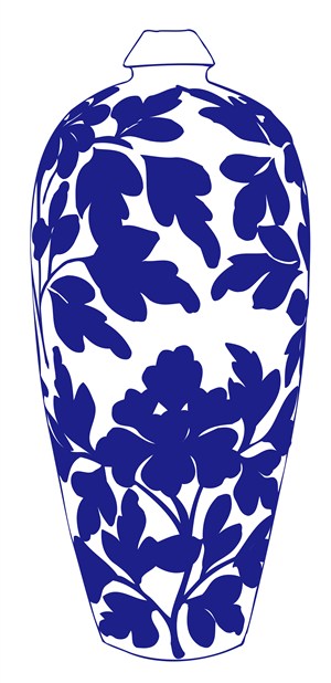 窄口花瓶瓷器国粹青花瓷中国风图片