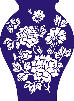 牡丹花植物花瓶陶瓷国粹青花瓷中国风图片