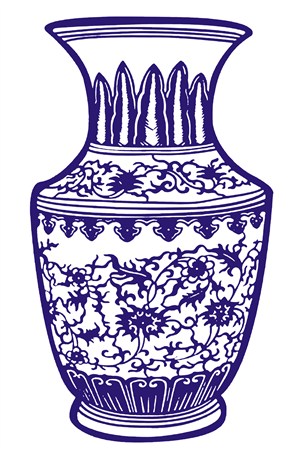 闪电图案花纹花瓶瓷器国粹青花瓷中国风图片