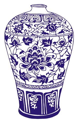 莲花瓷器花瓶国粹青花瓷中国风图片