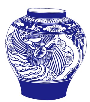 凤凰瓷器陶瓷花瓶国粹青花瓷中国风图片