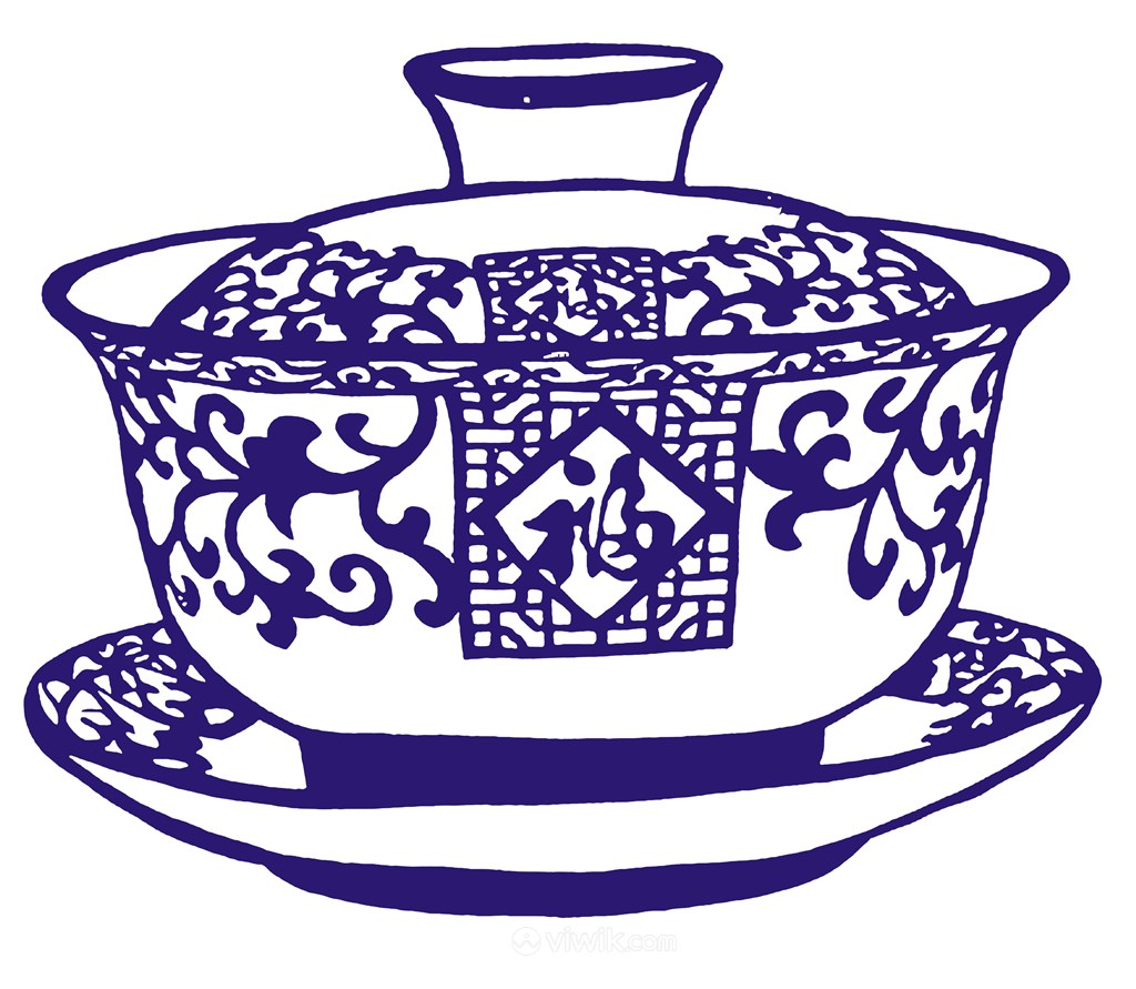 福字传统茶杯国粹青花瓷中国风图片