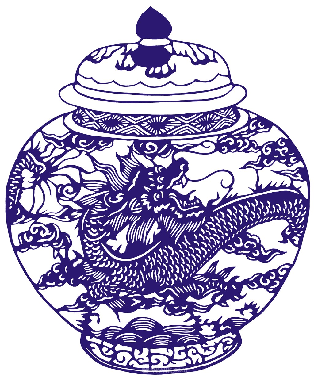 宝瓶瓷器陶瓷花瓶国粹青花瓷中国风图片