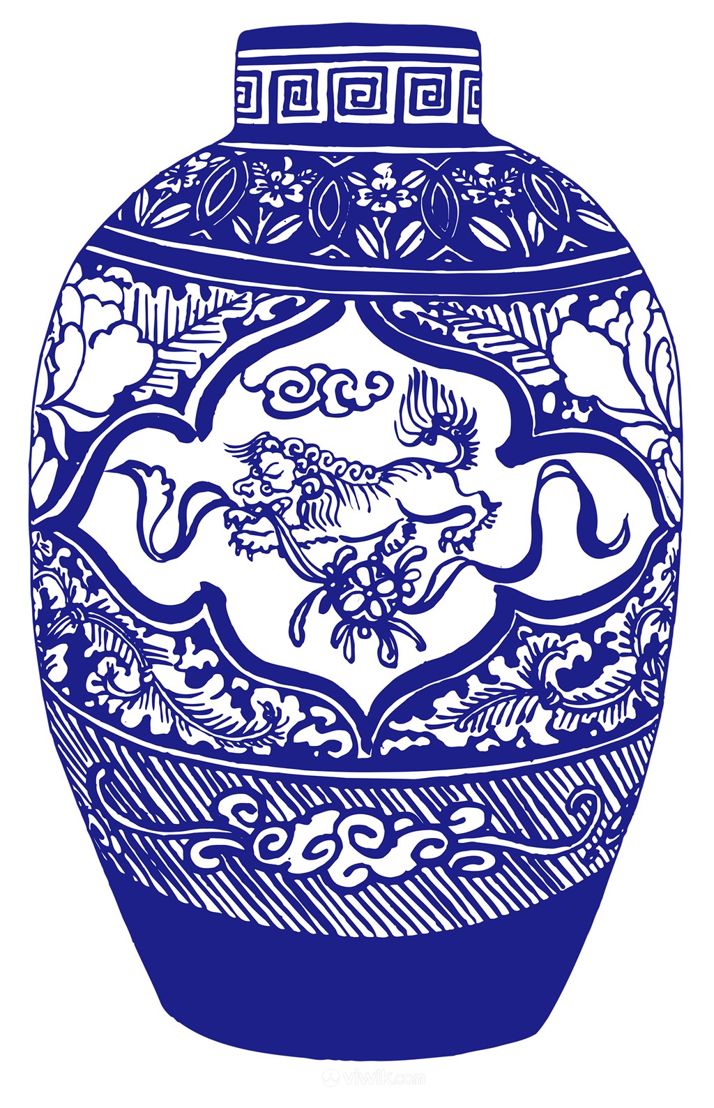 舞石狮子瓷器陶瓷花瓶国粹青花瓷中国风图片