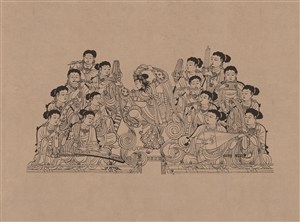 莫高窟98窟五代思益梵天问经变中的舞伎绘画图片