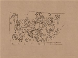 莫高窟敦煌壁画线描人物稿中国风图片