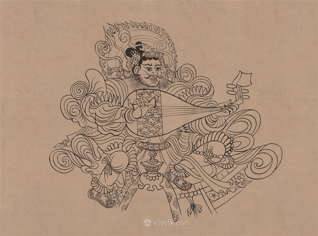 莫高窟146窟五代天王绘画图片