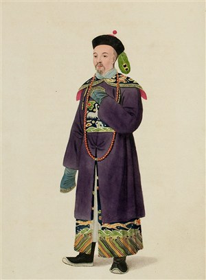古代清朝官员人物生活绘画图片