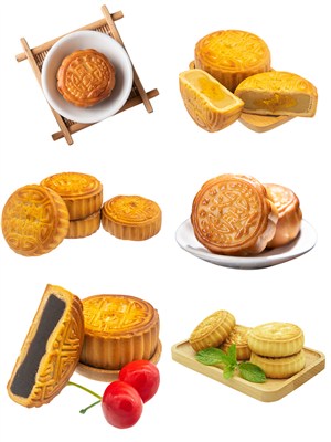 豆沙莲蓉传统小点心PNG月饼图片