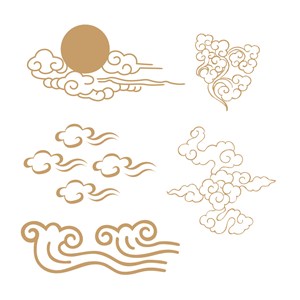 5種傳統中式吉祥云紋矢量素材