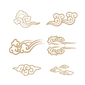 6种中式吉祥云纹矢量素材
