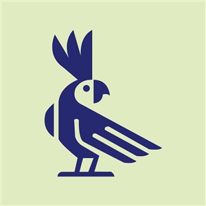 蓝色鸟标志图标服饰时尚矢量logo设计素材