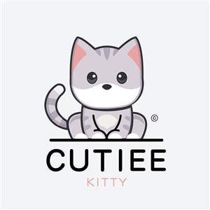 可爱猫咪标志图标公司矢量logo设计素材