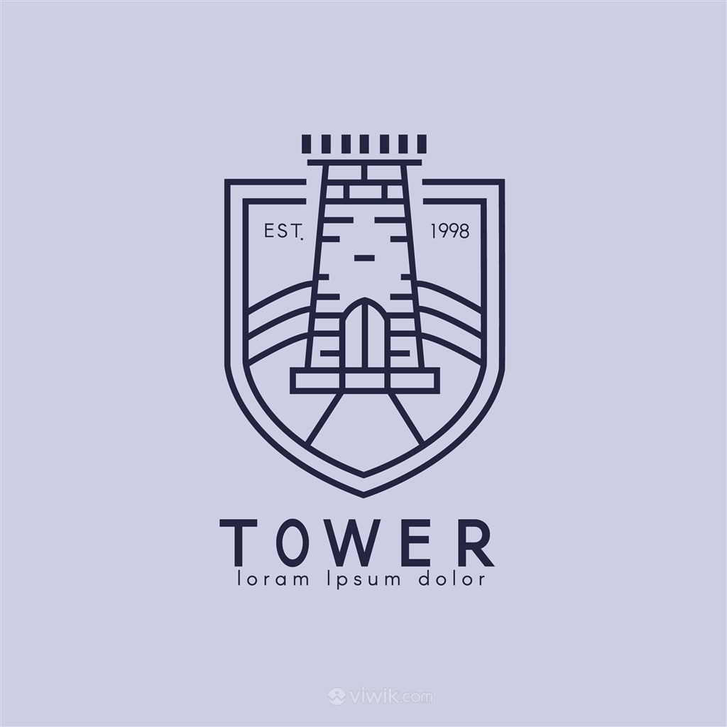 盾牌城楼标志图标矢量logo素材