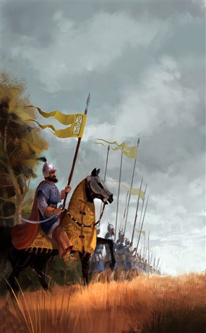 古代异族武将战场绘画图片