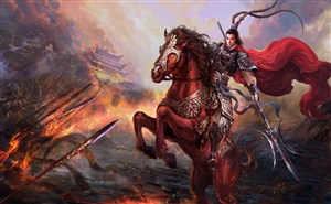 古代武将战场厮杀场景绘画图片